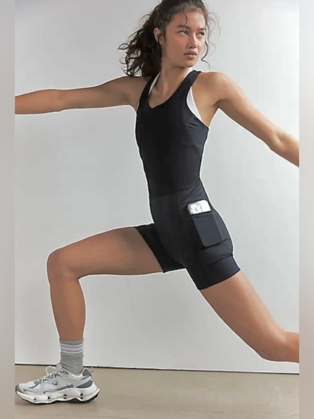 Free People Movement black Athletic Romper size small